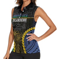 Personalised South Sea Islanders And New Ireland Women Sleeveless Polo Shirt Kanakas Polynesian Pattern LT05 - Polynesian Pride