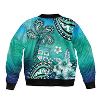 Fiji Born Indian Bomber Jacket Palm Paisley With Tapa Pattern