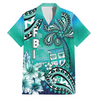 Fiji Born Indian Family Matching Mermaid Dress and Hawaiian Shirt Palm Paisley With Tapa Pattern