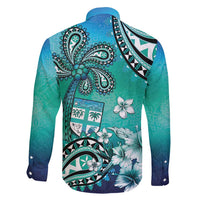 Fiji Born Indian Family Matching Mermaid Dress and Hawaiian Shirt Palm Paisley With Tapa Pattern