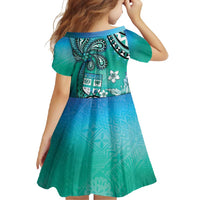 Fiji Born Indian Family Matching Summer Maxi Dress and Hawaiian Shirt Palm Paisley With Tapa Pattern