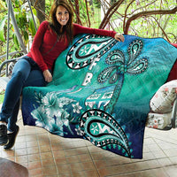 Fiji Born Indian Quilt Palm Paisley With Tapa Pattern