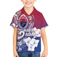 Guam Gadao Family Matching Short Sleeve Bodycon Dress and Hawaiian Shirt Hafa Adai Micronesian Tribal Pattern