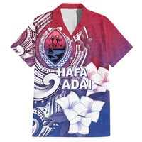 Guam Gadao Family Matching Tank Maxi Dress and Hawaiian Shirt Hafa Adai Micronesian Tribal Pattern LT05 Dad's Shirt - Short Sleeve Red - Polynesian Pride