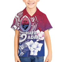 Guam Gadao Family Matching Tank Maxi Dress and Hawaiian Shirt Hafa Adai Micronesian Tribal Pattern LT05 Son's Shirt Red - Polynesian Pride