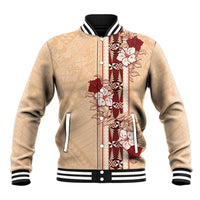 Tonga Language Week Baseball Jacket Hibiscus Tongan Ngatu Pattern
