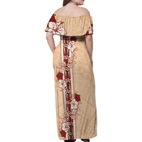 Tonga Language Week Family Matching Off Shoulder Maxi Dress and Hawaiian Shirt Hibiscus Tongan Ngatu Pattern LT05 - Polynesian Pride
