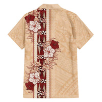 Tonga Language Week Family Matching Off Shoulder Short Dress and Hawaiian Shirt Hibiscus Tongan Ngatu Pattern LT05 - Polynesian Pride