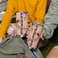 Tonga Language Week Tumbler Cup Hibiscus Tongan Ngatu Pattern