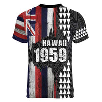 Hawaii 1959 Statehood Day Women V-Neck T-Shirt Classic Style