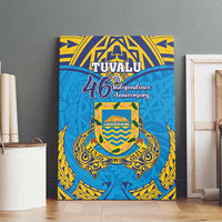Tuvalu Independence Day Canvas Wall Art Coat Of Arms With Polynesian Dolphin Tattoo