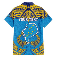 Personalised Tuvalu Independence Day Hawaiian Shirt Coat Of Arms With Polynesian Dolphin Tattoo