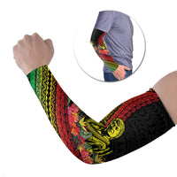 Retro Hawaiian Singer Arm Sleeves Polynesian Style Tropical Flowers