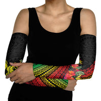 Retro Hawaiian Singer Arm Sleeves Polynesian Style Tropical Flowers