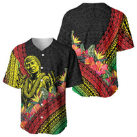 Retro Hawaiian Singer Baseball Jersey Polynesian Style Tropical Flowers