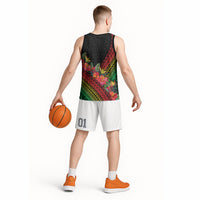 Retro Hawaiian Singer Basketball Jersey Polynesian Style Tropical Flowers