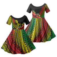 Retro Hawaiian Singer Family Matching Mermaid Dress and Hawaiian Shirt Polynesian Style Tropical Flowers