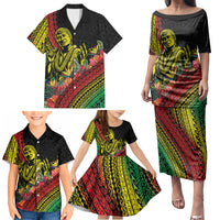 Retro Hawaiian Singer Family Matching Puletasi and Hawaiian Shirt Polynesian Style Tropical Flowers