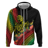 Retro Hawaiian Singer Hoodie Polynesian Style Tropical Flowers