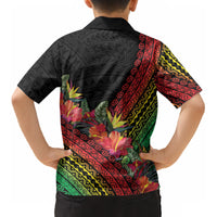 Retro Hawaiian Singer Kid Hawaiian Shirt Polynesian Style Tropical Flowers