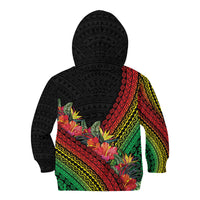 Retro Hawaiian Singer Kid Hoodie Polynesian Style Tropical Flowers