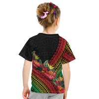 Retro Hawaiian Singer Kid T Shirt Polynesian Style Tropical Flowers