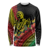 Retro Hawaiian Singer Long Sleeve Shirt Polynesian Style Tropical Flowers