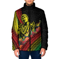 Retro Hawaiian Singer Padded Jacket Polynesian Style Tropical Flowers