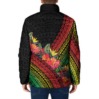 Retro Hawaiian Singer Padded Jacket Polynesian Style Tropical Flowers