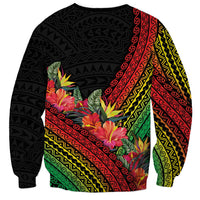 Retro Hawaiian Singer Sweatshirt Polynesian Style Tropical Flowers