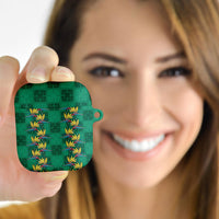 Hawaii Waikiki King AirPods Case Green Quilt With Pua Manu