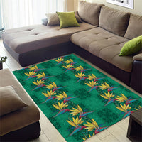 Hawaii Waikiki King Area Rug Green Quilt With Pua Manu