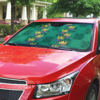 Hawaii Waikiki King Auto Sun Shade Green Quilt With Pua Manu