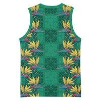 Hawaii Waikiki King Basketball Jersey Green Quilt With Pua Manu