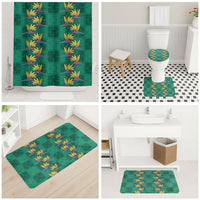 Hawaii Waikiki King Bathroom Set Green Quilt With Pua Manu