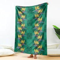 Hawaii Waikiki King Blanket Green Quilt With Pua Manu