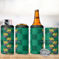 Hawaii Waikiki King 4 in 1 Can Cooler Tumbler Green Quilt With Pua Manu