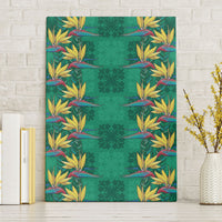 Hawaii Waikiki King Canvas Wall Art Green Quilt With Pua Manu