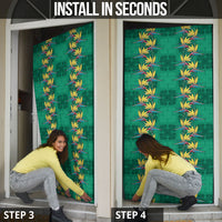 Hawaii Waikiki King Door Cover Green Quilt With Pua Manu