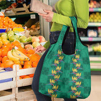 Hawaii Waikiki King Grocery Bag Green Quilt With Pua Manu