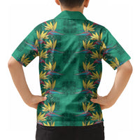 Hawaii Waikiki King Hawaiian Shirt Green Quilt With Pua Manu