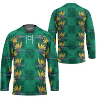 Hawaii Waikiki King Hockey Jersey Green Quilt With Pua Manu