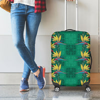 Hawaii Waikiki King Luggage Cover Green Quilt With Pua Manu