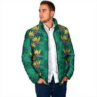 Hawaii Waikiki King Padded Jacket Green Quilt With Pua Manu