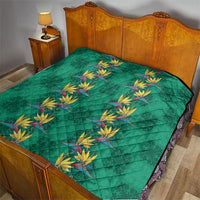 Hawaii Waikiki King Quilt Green Quilt With Pua Manu
