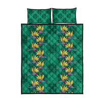 Hawaii Waikiki King Quilt Bed Set Green Quilt With Pua Manu