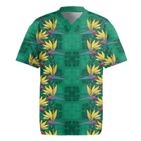 Hawaii Waikiki King Rugby Jersey Green Quilt With Pua Manu