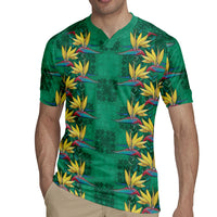 Hawaii Waikiki King Rugby Jersey Green Quilt With Pua Manu