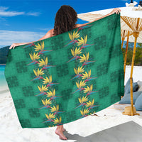 Hawaii Waikiki King Sarong Green Quilt With Pua Manu
