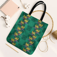 Hawaii Waikiki King Tote Bag Green Quilt With Pua Manu